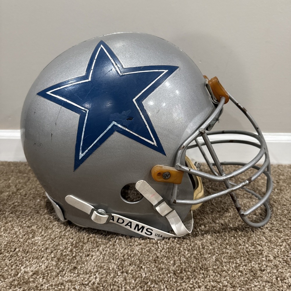 Vintage Dallas Cowboys Professional Game Helmet MAXPRO 2001 NFL Silver Blue Mask - Picture 2 of 14